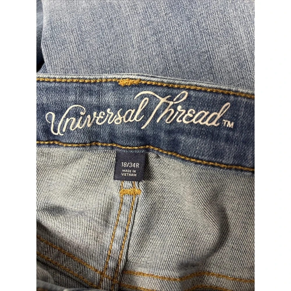 Universal Thread Distressed High Rise Skinny Jeans Blue Women 18/34R 38x28.5